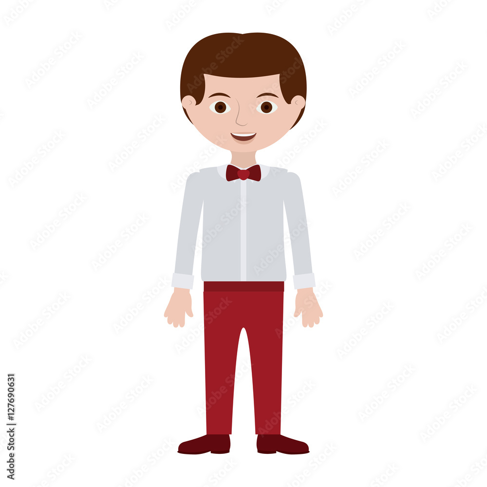 man with formal shirt and bowtie vector illustration