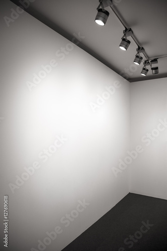 Exhibition Space  Empty Wall  Gallery Interior  Lighted Wall  Gallery Interior  White Gallery Interior  Showroom  Exhibition Room  Showroom With Lights