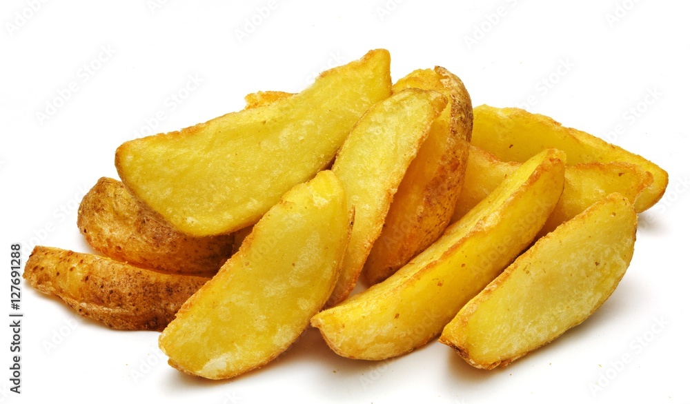 potato fry on white isolated background potato fry on white isolated background