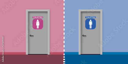 Panneau - Toilettes - WC - Homme Femme