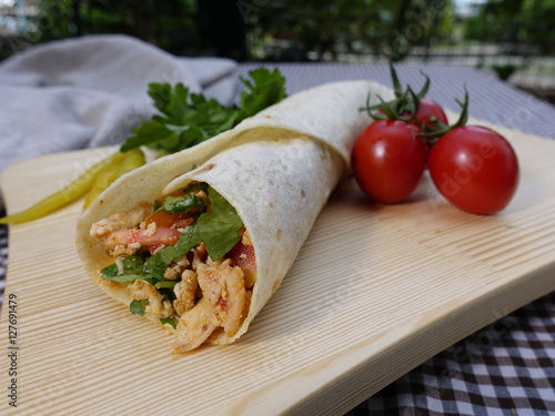 Turkish food Tantuni with chicken