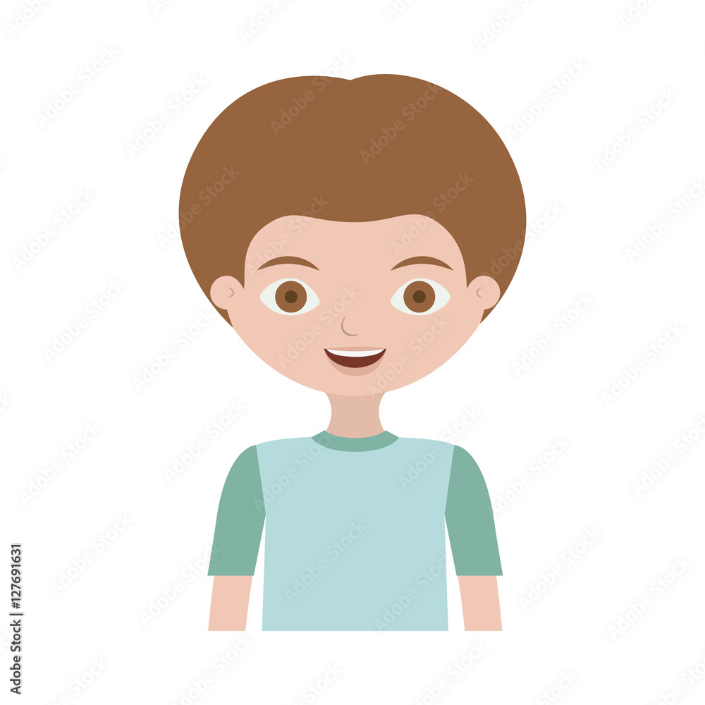 half body child with t-shirt vector illustration half body child with t-shirt vector illustration