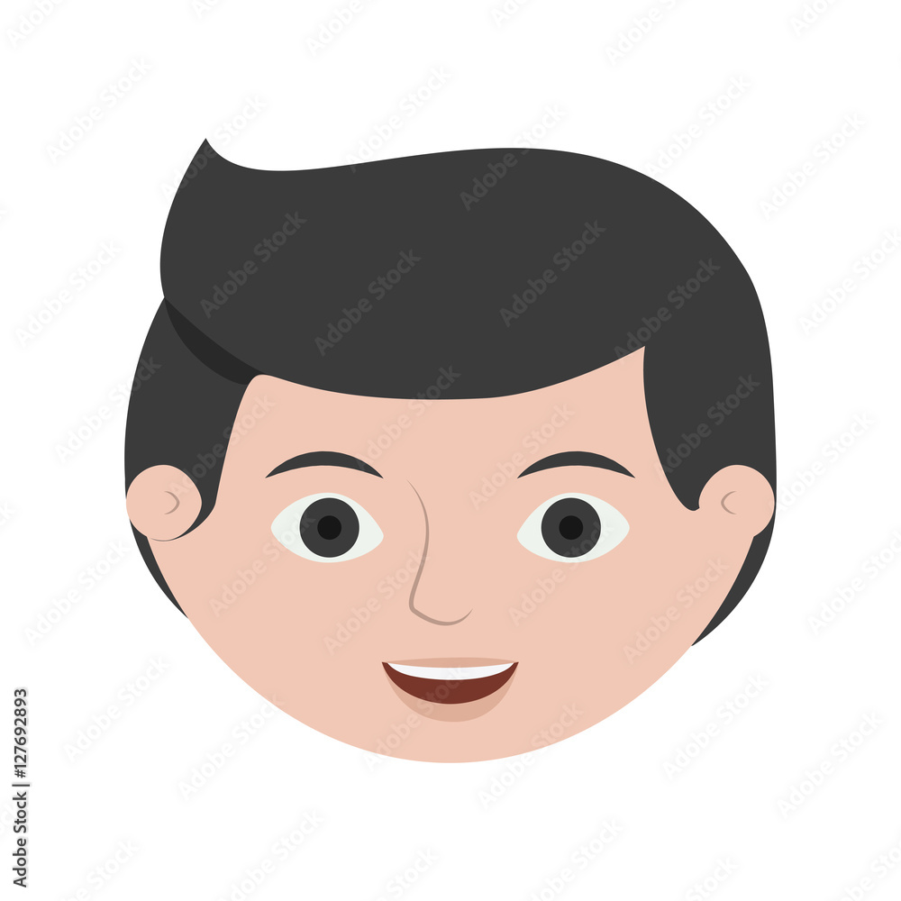 front face man business with black hair vector illustration front face man business with black hair vector illustration