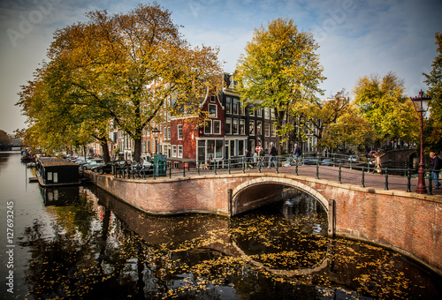 Photography Beautiful canals in Amsterdam, the Netherlands