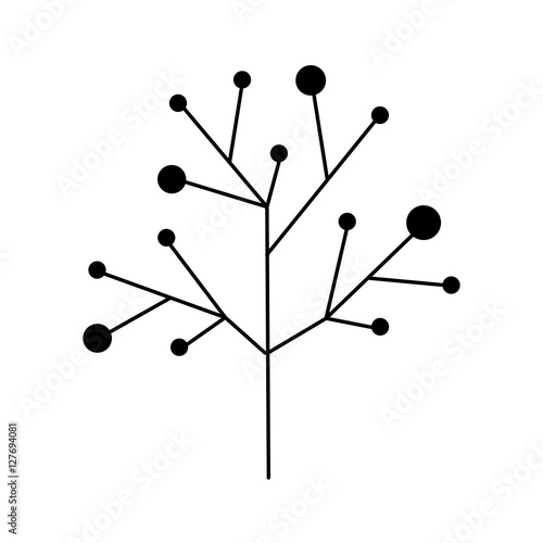 ramifications tree with stem and branches vector illustration photo