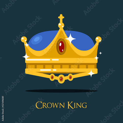 Golden monarch or king crown, pope triada