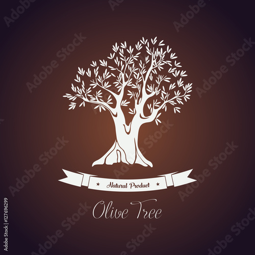 Banner or logo for olive oil tree with branch