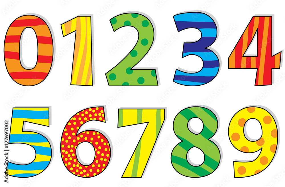 colorful numbers set Stock Vector | Adobe Stock