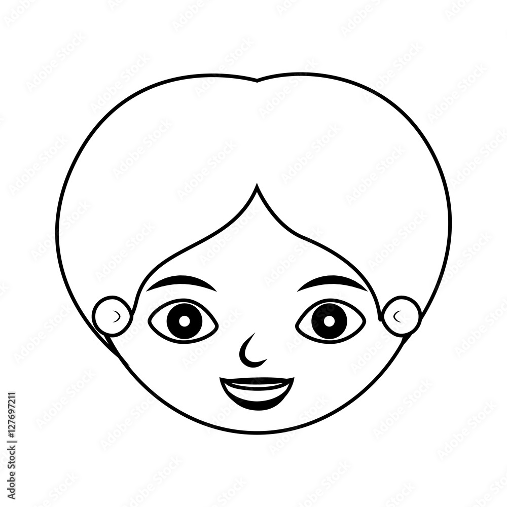 front face kid silhouette smiling vector illustration front face kid silhouette smiling vector illustration