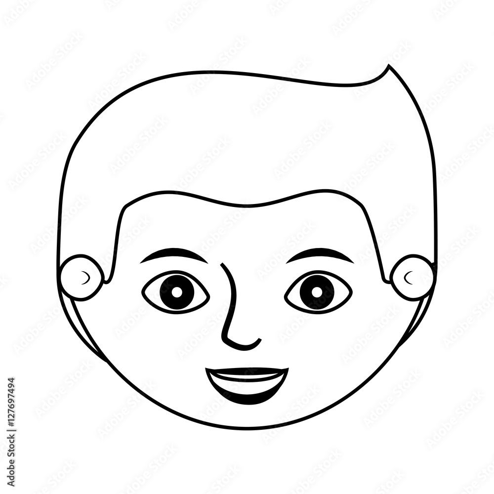 front view happy man silhouette vector illustration