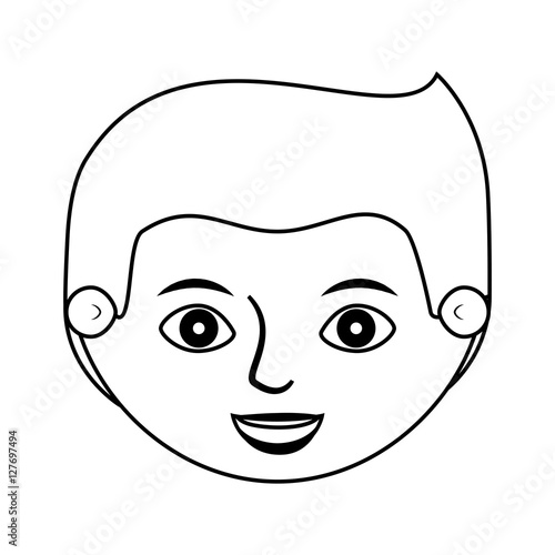 front view happy man silhouette vector illustration