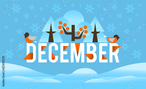 Card, illustration, invitation to the topic of December