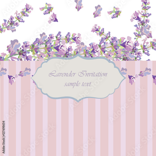 Vintage Lavender wreath card