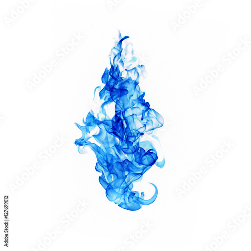 blue flames isolated on white background