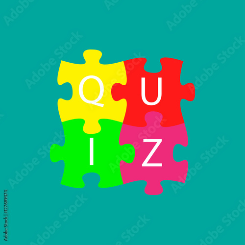 Quiz logo with speech bubble symbols