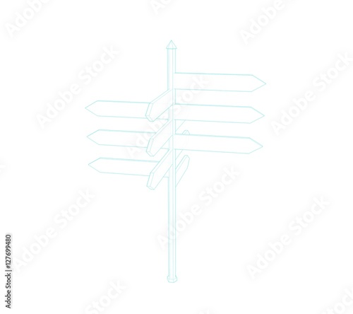 Arrow road sign. Sketch ill...