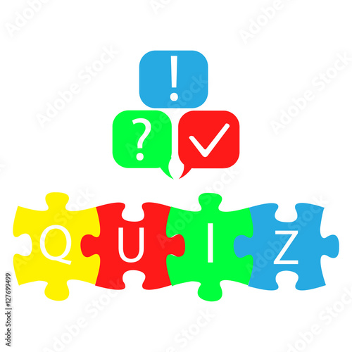 Quiz logo with speech bubble symbols