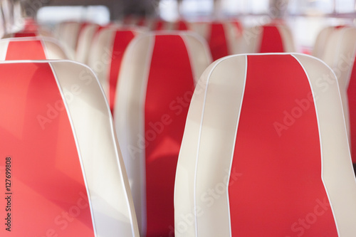 Red bus seats