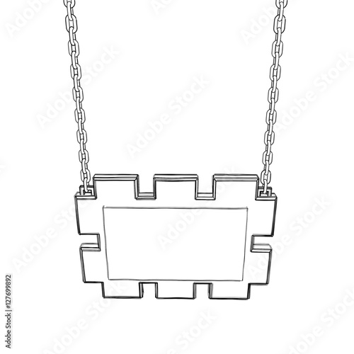 Blank signboard hanging on ...