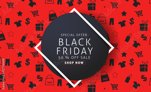 Black Friday sale inscription design template. Black Friday banner. Vector illustration