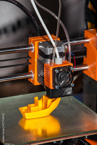 3d printer printing. Close up process of new printing technology