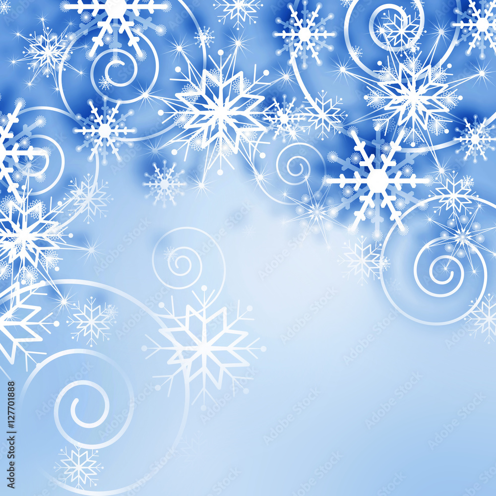 snowflakes and stars descending on background snowflakes and stars descending on background