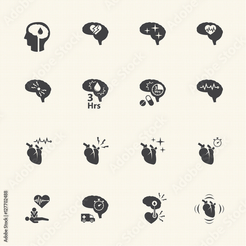 icon set of stroke disease