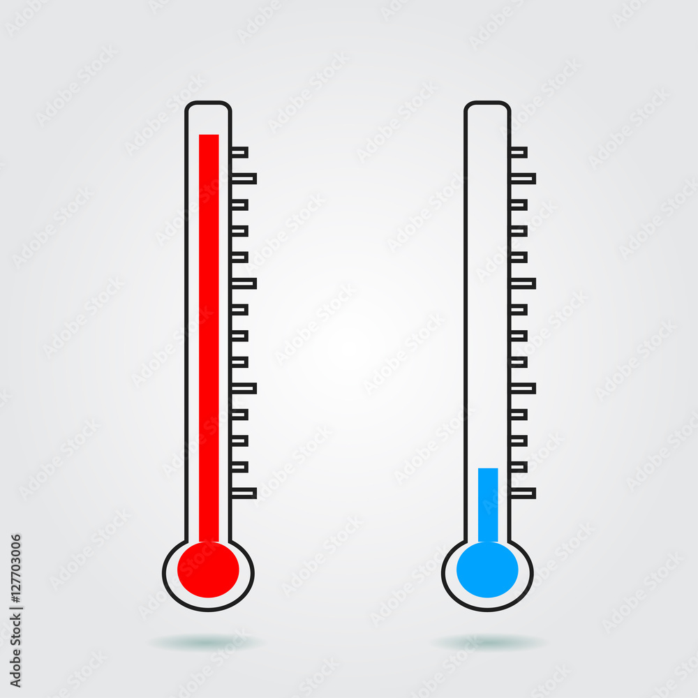 Thermometer icon. Vector. Celsius and Fahrenheit. Thermometer icon. Vector. Celsius and Fahrenheit.