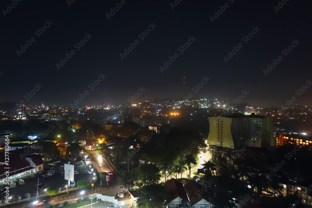 Night view of the city of Kampala