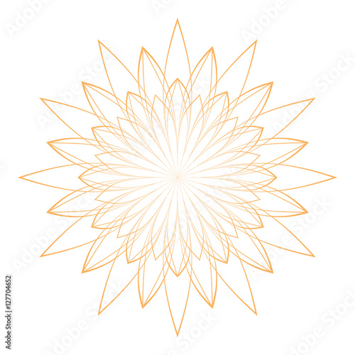 Flower border frame, delicate rosette element isolated on white (transparent) background. For invitations, banknotes, diplomas, certificates, tickets, other papers security design. Vector illustration
