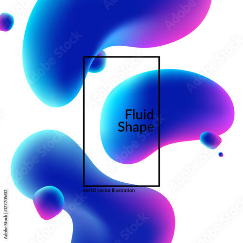 Fluid colors shape on white. Modern background with trendy design. Eps10 vector.
