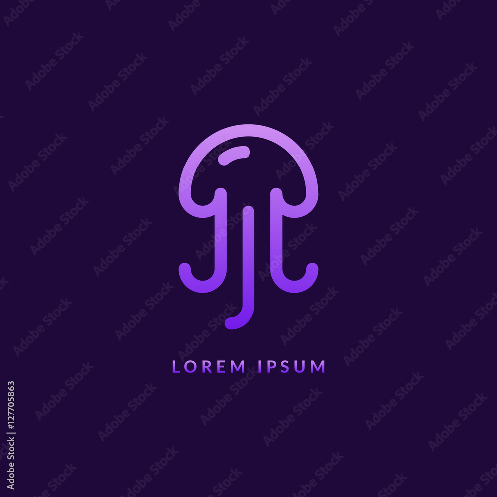 Jellyfish logo concept. Eps10 vector. Jellyfish logo concept. Eps10 vector.