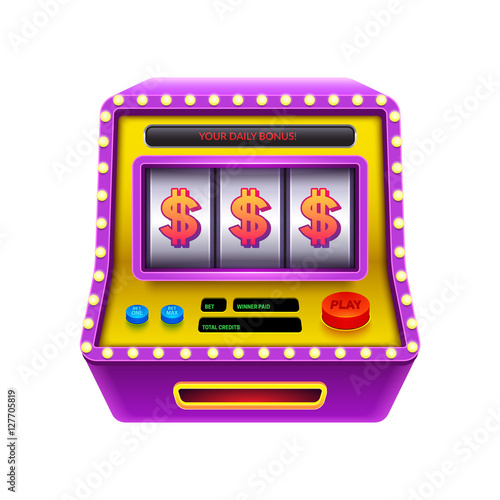 Cool slot machine illustration. Eps10 vector.