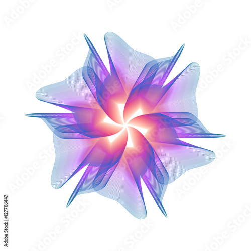 Fototapeta Naklejka Na Ścianę i Meble -  3d abstract mandala. Flower mesh illustration isolated on white. Eps10 vector.