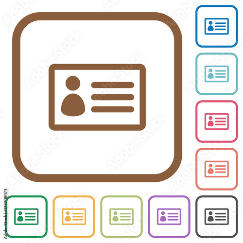 ID card simple icons