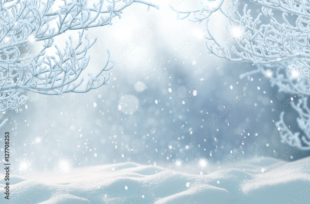 Winter Christmas background.Merry Christmas and happy New Year 