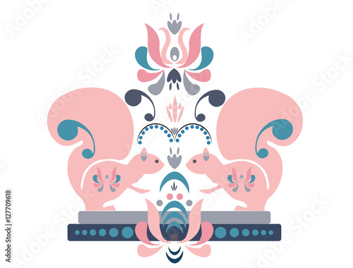 Zentangle squirrel vector illustration