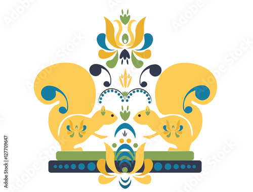 Zentangle squirrel vector illustration