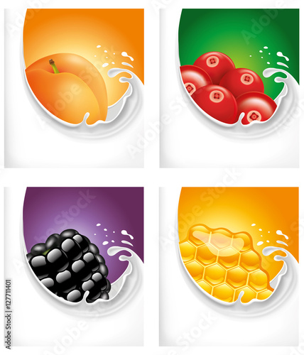 milk splash with apricot, blackberry, honey, cranberry
