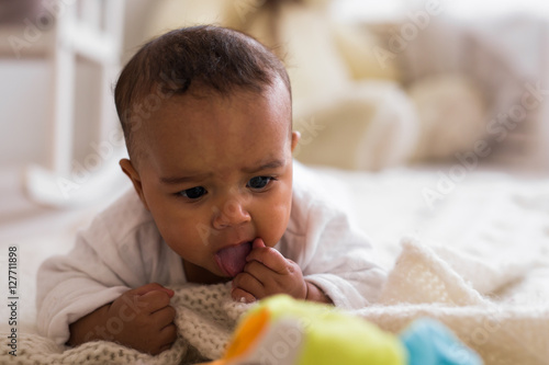 Canvas Print Happy Mixed Race Toddler Boy