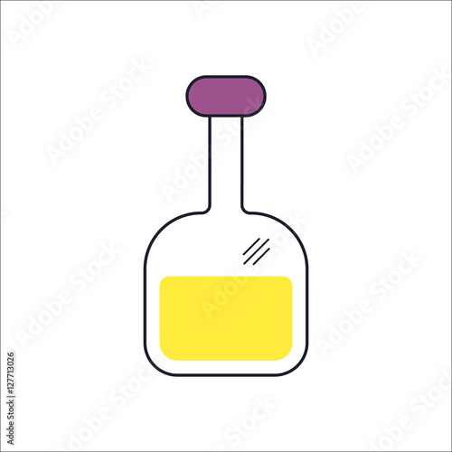 Kitchen Sauce bottle symbol flat, colorful icon on background