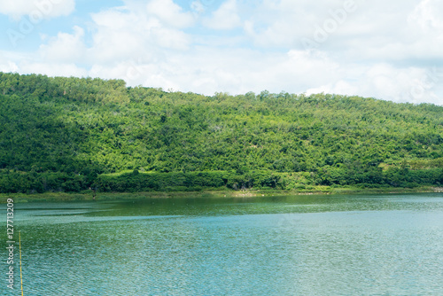 Landscape view of Lam Takhong dam in Nakhon Ratchasima Province, Thailand photo