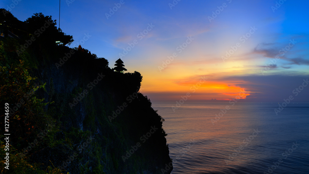Sunset view over Indian Ocean from Uluwatu Temple