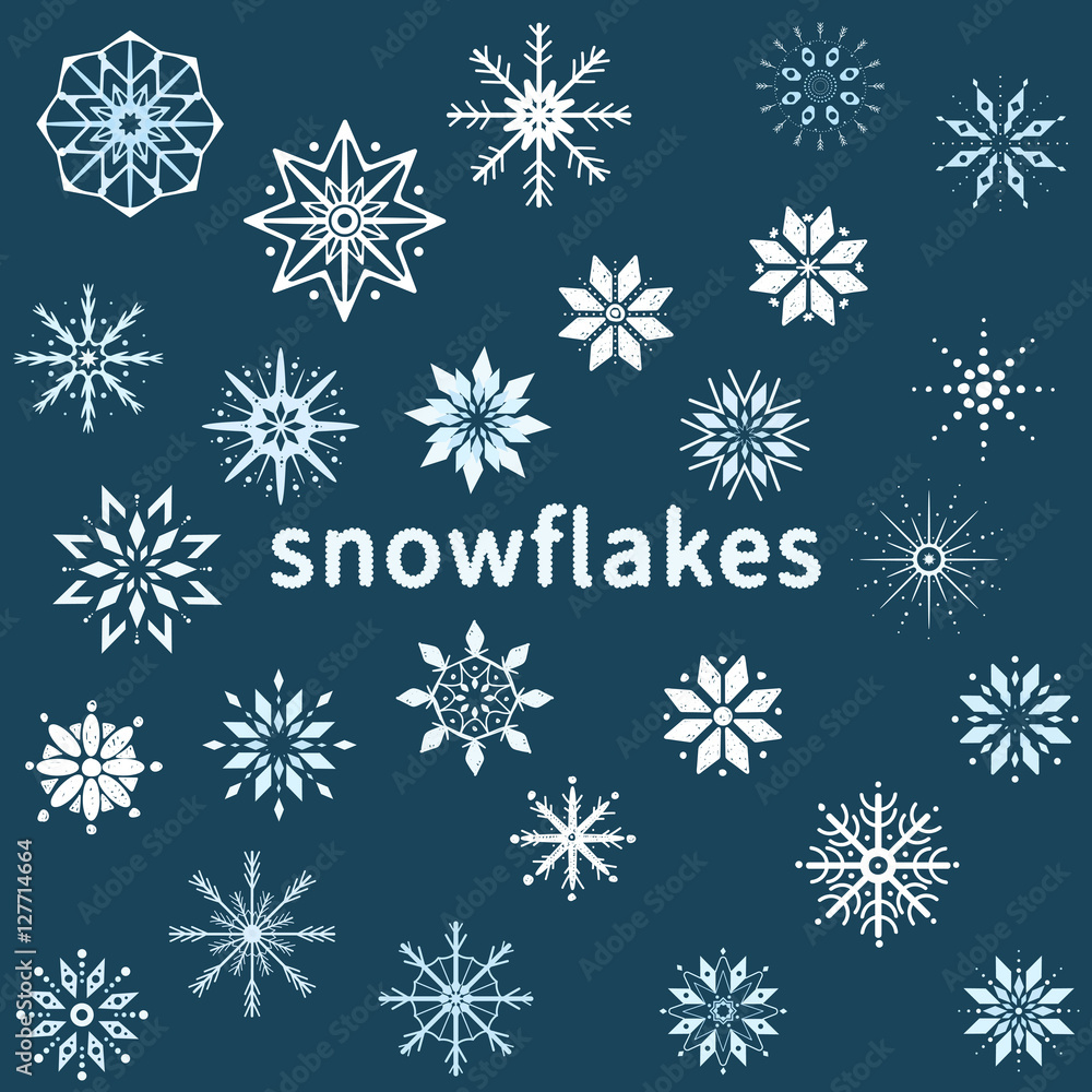 set of snowflakes / vector / hand-drawn