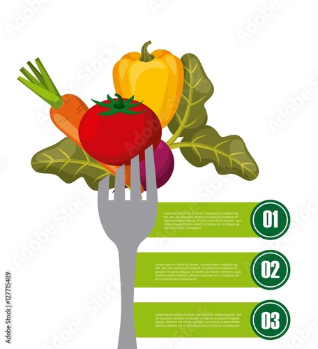 infographic presentation of healthy food for dieting with vegetables icons. colorful desing. vector illustration