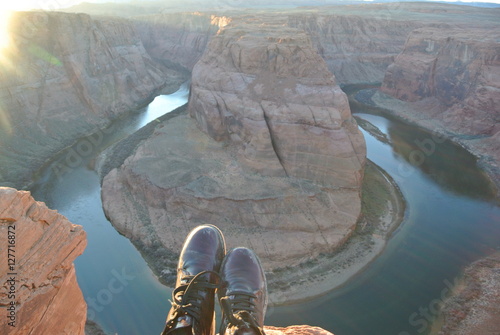 sunset horseshoe bend, usa photo