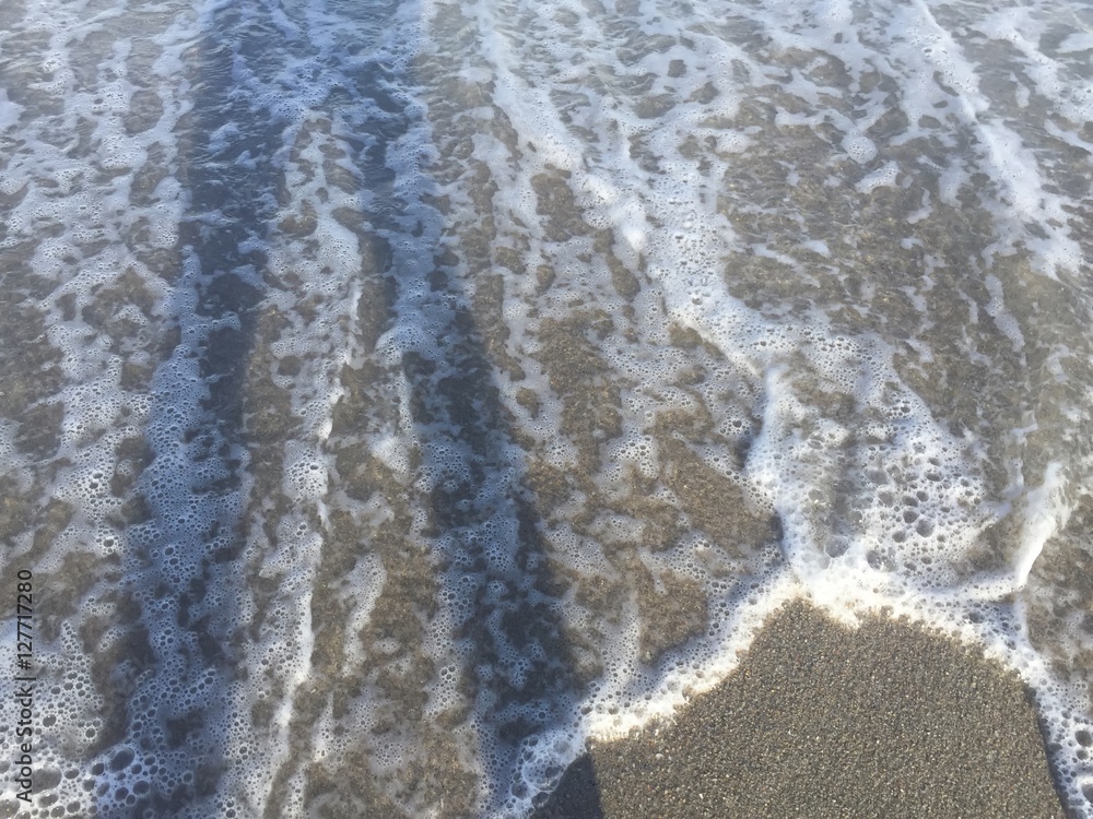 waves on the shore of a beach
