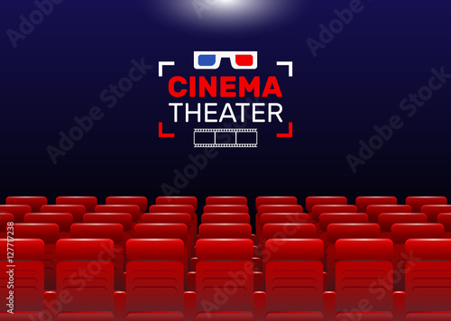 cinema movie theater red seats and emblem