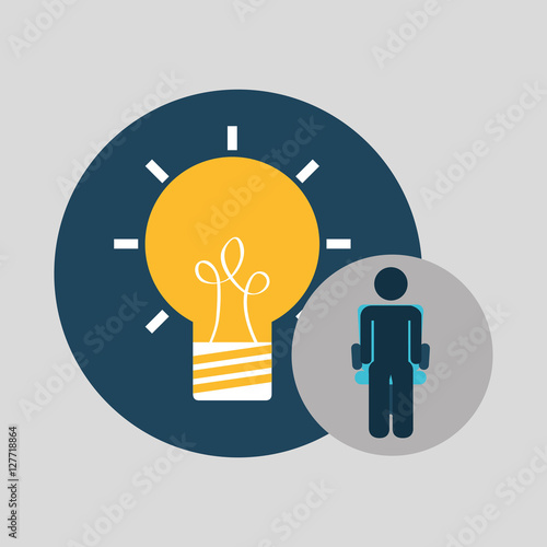 business silhouette man idea bulb vector illustration eps 10