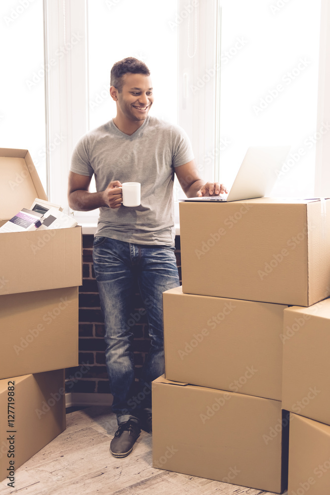 Handsome man moving Handsome man moving